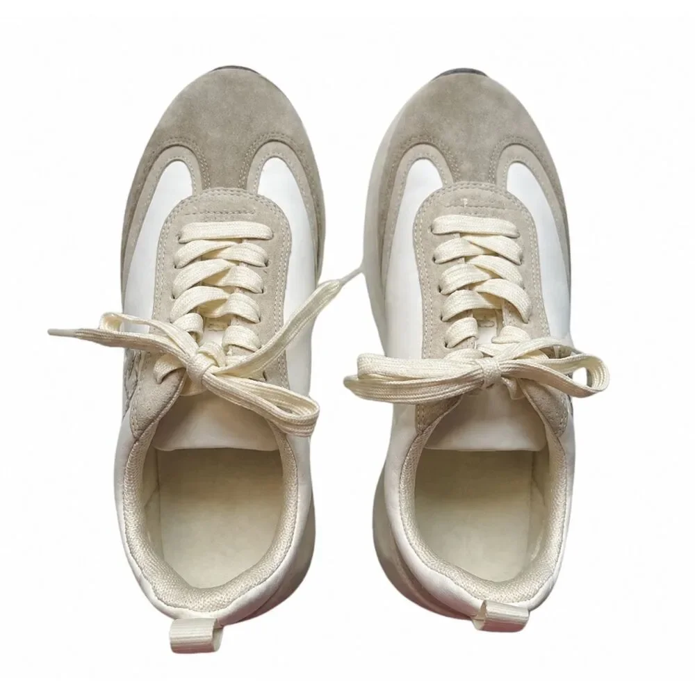 Tory Burch Good Luck Trainer Sneakers w/Suede Trim Size 8M